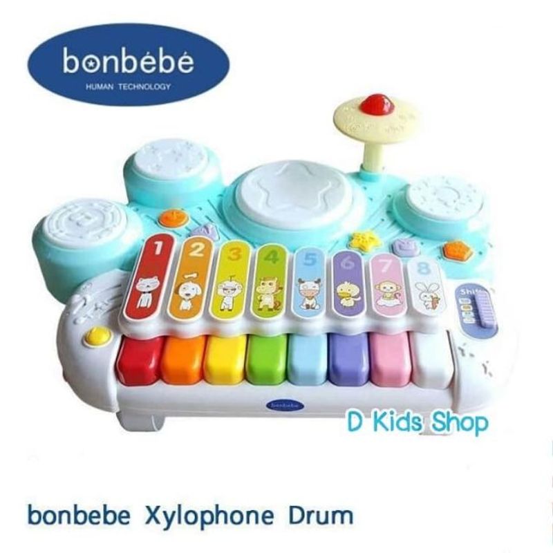 💥แถมถ่าน🔥 Xylophone drum กลองไซโลโฟน แบรนด์ Bonbebe ลิขสิทธิ์แท้ ของเล่น กลองเด็ก กลองเด็กเล็ก