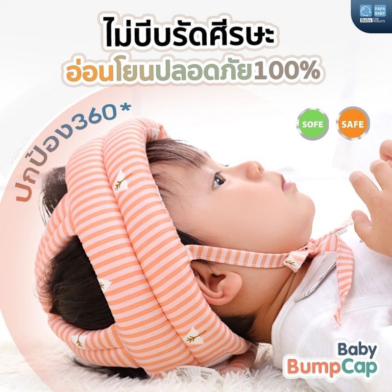 PAPA หมวกกันกระแทกเด็ก รุ่นใหม่หนานุ่มกว่าเดิม รุ่นST038A หมวกกันน็อคเด็ก หมวกนิรภัยเด็ก 360 องศา มีเชือกรัดคาง