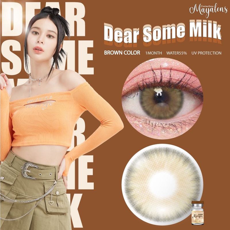 🔥คอนแทคเลนส์✨ขนาดกลาง✨ Dear Some Milk ✨Mayalens