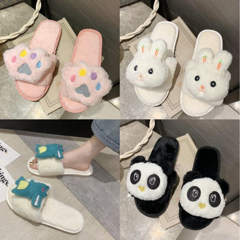 🐰ขนนุ่มใส่สบาย💗น่ารัก🐾(SH-1-10) รองเท้าใส่เดินในบ้าน รองเท้าสลิปเปอร์ slippers ผ้าขนนุ่มใส่สบาย ลายตุ๊กตา น่ารักมาก