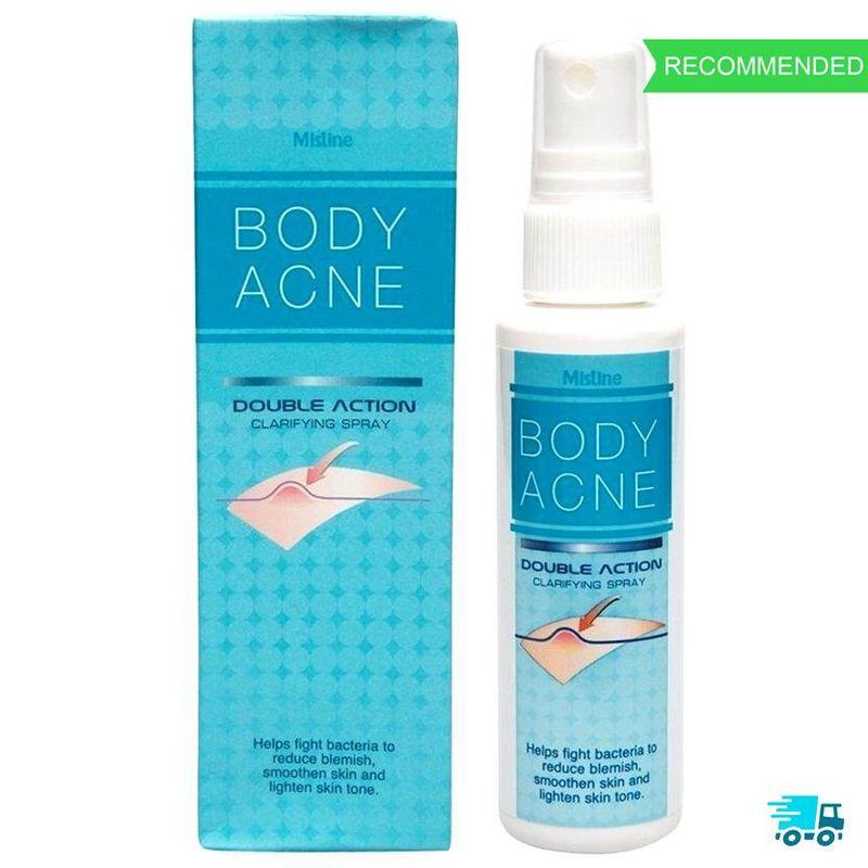 มิสทิน สเปรย์ฉีดสิวที่หลัง ควบคุมความมันและขจัดเชื้อแบคทีเรีย 50ml Mistine BODY Acne Double Action Clarifying Spray