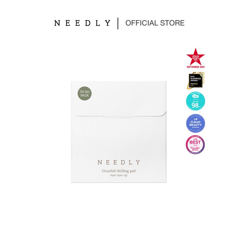 NEEDLY CICACHID CHILLING PAD TO GO PACK นีดลี่โทนเนอร์แพดขนาดพกพา 10 แผ่น สำหรับผิวเป็นสิว ผิวอักเสบ มีรอยแดง