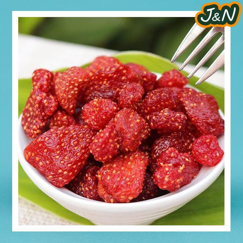 [ลดแรง🔥] สตอเบอรี่อบแห้ง สตอเบอรี่ ไม่มีน้ำตาล 🍓 Dried Strawberry ผลไม้อบแห้ง 100g./500g.