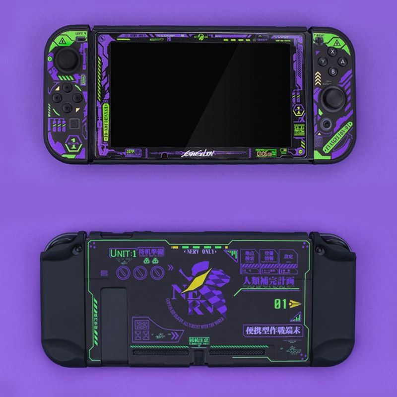 Evangelion เคสป้องกันพร้อมกระจกนิรภัยสําหรับ Nintendo Switch Full Joycon