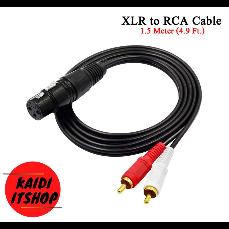 สายแปลง XLR to RCA (สายขาวแดง) สามารถต่อได้ทั้งไมค์โครโฟนและเครื่องเสียงต่างๆ สายยาว 1.5 เมตร