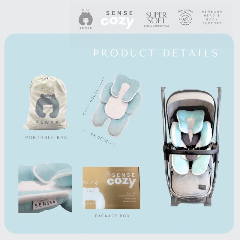 Sense Cozy เบาะรองรถเข็น​ เบาะรองคาร์ซีท​ สำหรับทารกแรกเกิด ​ช่วยโอบอุ้ม​และประคองศรีษะและคอทารก