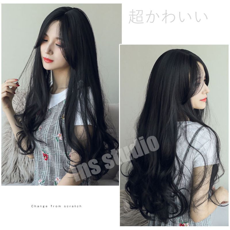 ฟรีตาข่ายคลุมผม วิกผมยาวลอน วิกผมผู้หญิง วิกผมยาวสีเทา Gray long wig วิกผมปลอม วิกผมนุ่มสวย วิกผมลอนเซ็กซี่ วิกผมทนความร้อน วิกผมยาว Hairpiece