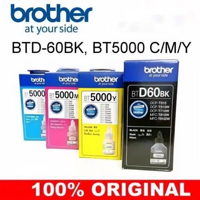 พร้อมกล่อง แท้100% Brother หมึก BT-D60BK, BT6000,BT5000C/M/Y 4สี DCP-T220 T310 T420W T510W T520W T710W T720W T820W T910W