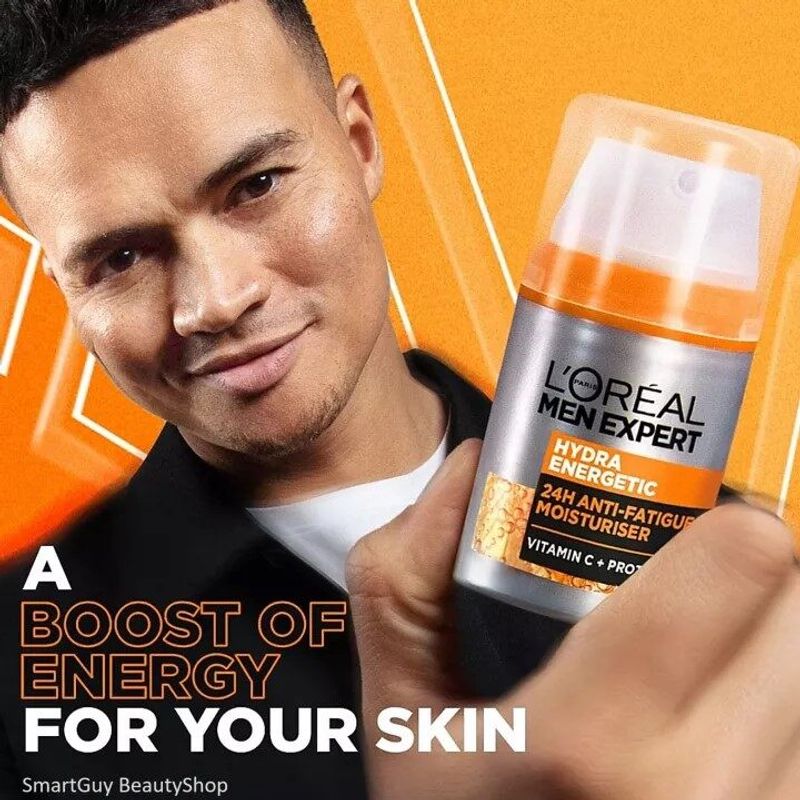 LOreal Men Expert Hydra Energetic Actions 5 Anti-Fatigue SPF15 Moisturizer Serum 50ml. ลอรีอัล เม็น เอ็กซ์เพิร์ท ไฮดร้า เอเนอร์เจติก มัลติ-แอคชั่น มอยส์เจอร์ไรเซอร์ เซรั่ม