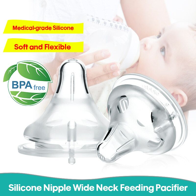 จุกนม For pigeonจุกนมนิ่มคอกว้าง สำหรับขวดพีเจ้น จุกนมซิลิโคนนิ่ม Wide Neck Nipple for pigeon Bottleลูกชอบดูด MY03