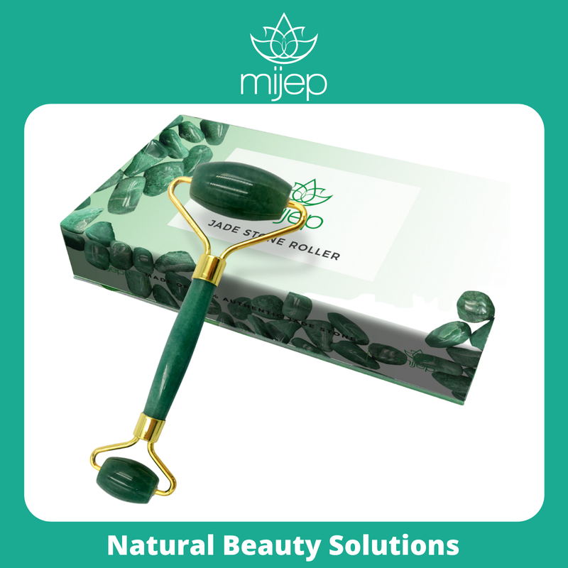 Jade Face Roller - ลูกกลิ้งหินหยกนวดหน้า เครื่องมือความงามจากหยกแท้ 100% สำหรับนวดหน้า เครื่องมือบำรุงผิวหน้าทางแพทย์ศาสตร์จีนโบราณ ขายดีที่สุด