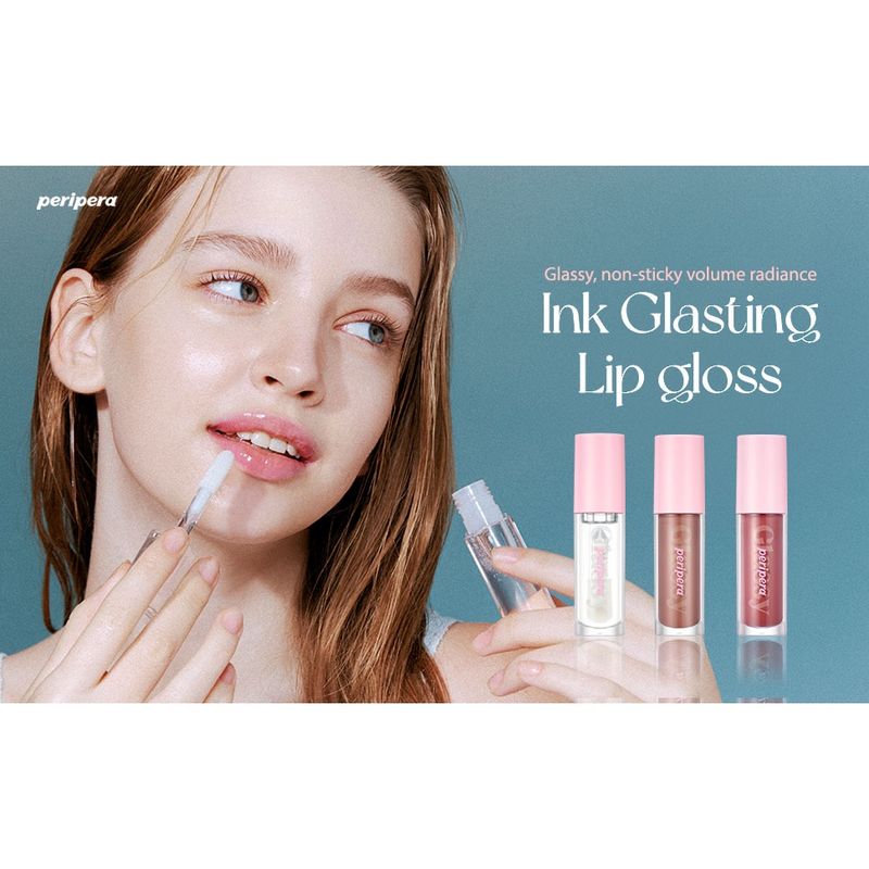 [พร้อมส่ง-ขายส่ง-ส่งไว]Peripera INK GLASTING LIP GLOSS 4.5ml New!!! Lip Gloss เนื้อสัมผัสไม่เหนียวเหนอะหนะ ฉลากไทยราคาดี