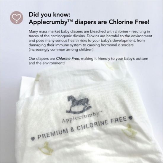 Applecrumby Chlorine Free ผ้าอ้อมแบบเทป ไซส์ S ( 24x3แพ็ค )