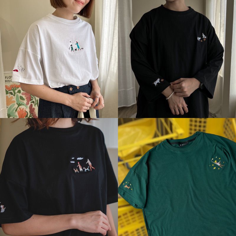 katji / พร้อมส่ง Unisex Oversize T-shirt เสื้อยืดใส่ได้ชาย-หญิง ทรงใหญ่