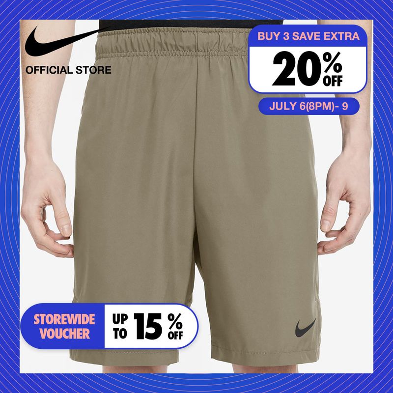 Nike Mens Dri-Fit FLX Woven 9In Shorts - Neutral Olive ไนกี้ กางเกงขาสั้นผู้ชายแบบทอ Dri-Fit FLX 9In - สีนิวเทริลโอลีฟ