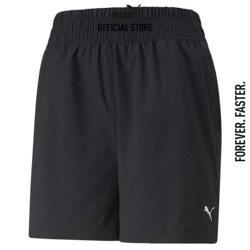 PUMA TRAINING - การเกงออกกำลังกายขาสั้นผู้หญิง Train Favourite 5 นิ้ว Woven Shorts สีดำ - APP - 52184001