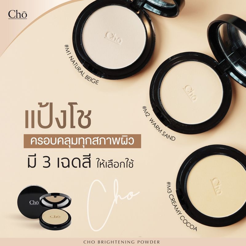 [แป้ง/เจลไลเนอร์/เขียนคิ้ว] แป้ง โช ไบรท์ Cho Brightening Anti Aging Powder / ดินสอเขียนขอบตา Cho Smooth Gel Liner / แป้งโช Cho Smoothly Retouch / Master EyeBrow Kit