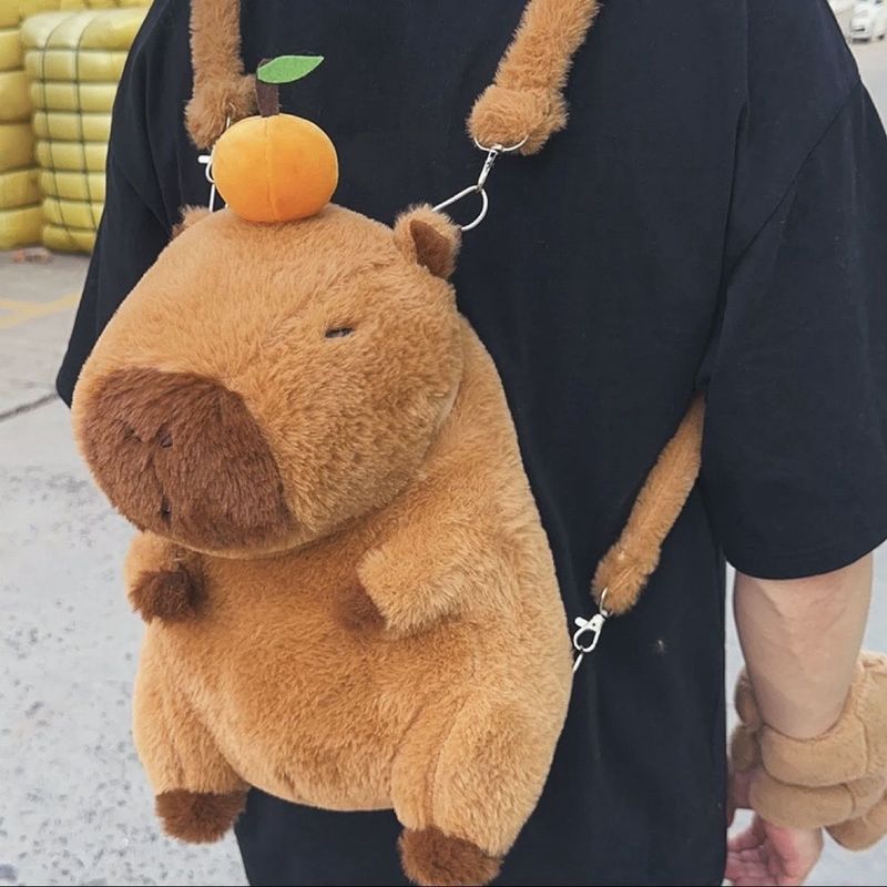 🧸Capybara 🧸กระเป๋าเป้สะพายหลัง ลายตุ๊กตา Capybara น่ารัก เหมาะกับของขวัญวันเกิด แบบสร้างสรรค์