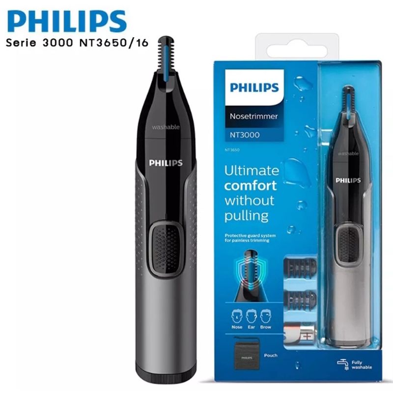 ( มีคูปองลดเพิ่ม ) PHILIPS เครื่องตกแต่งขนจมูก หู และคิ้ว รุ่น NT3650/16 สีดำ ( ของเเท้ประกันศูนย์ไทย 2 ปีเต็ม )