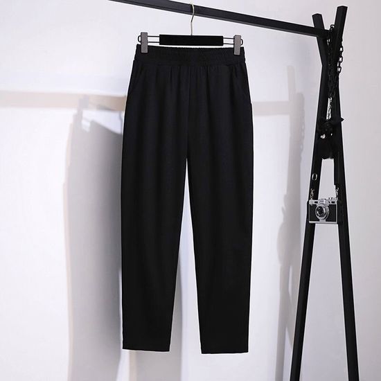 【มีไซส์ใหญ่】Plus size Harlan pants female autumn high waist thin loose trousers wide leg high waist radish pants