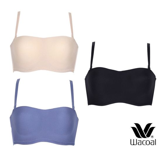 Wacoal Surprise Top Bra Set 3 ชิ้น บรามีโครง เกาะอก ถอดสายบราได้ (สีดำ BLACK/สีนู้ด NATURAL NUDE/สีน้ำเงิน NAVY GRAY)- WB9V04