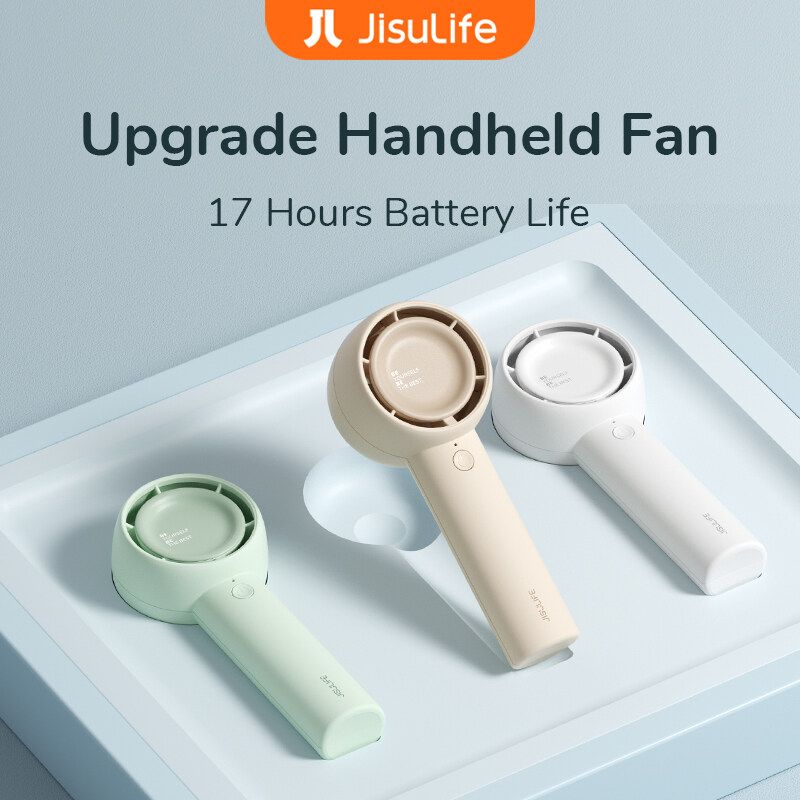 JISULIFE  Mini Portable Fan Portable Rechargeable Bladeless Turbo Ultra-quiet Student Hand-held Fan