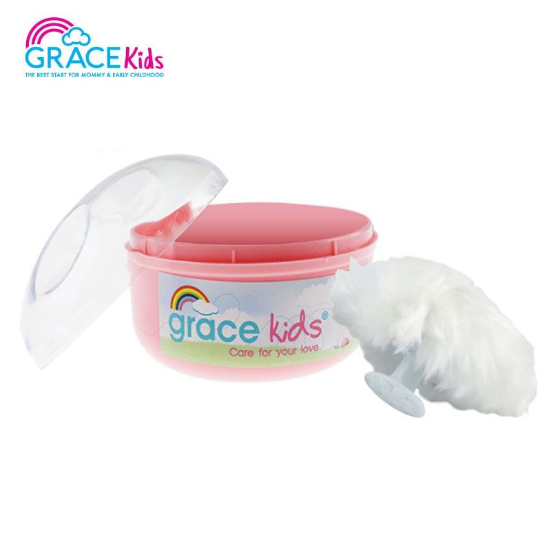 Grace Kids ตลับแป้งเด็ก (สีฟ้า-สีชมพู) ตลับใส่แป้งเด็ก กล่องใส่แป้งฝุ่นสำหรับเด็ก กระปุก