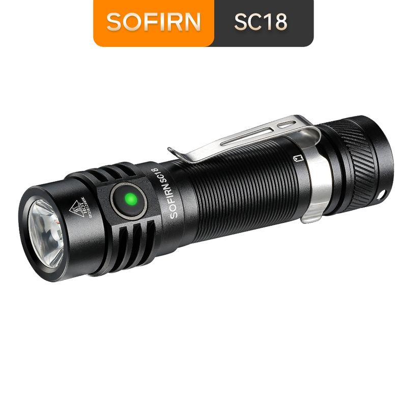 Sofirn SC18 ไฟฉายฉุกเฉิน พลังงานสูง 20W USB Type C เอาท์พุตสูงสุด 1800 ลูเมน