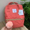 Anello แท้100% รุ่นผ้า Canvas Backpack สี Coral pink เป้สะพายหลัง ไซส์ mini regular large