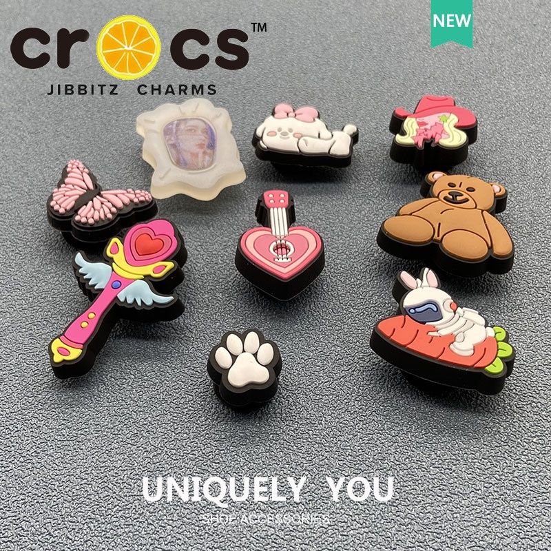 Jibbitz Crocs หัวเข็มขัด รูปดอกไม้น่ารัก สีชมพู เครื่องประดับ สําหรับรองเท้า Crocs 2023