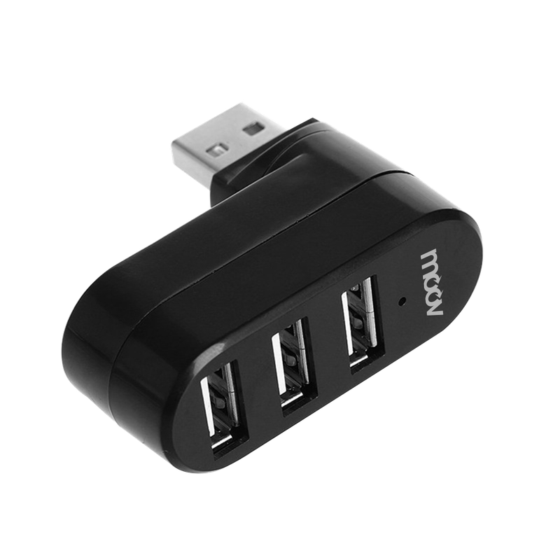 [ส่งฟรีทุกออเดอร์]  Moov HUB02 USB 3 Port ตัวเพิ่มช่องพอร์ต hub usb PC Laptop Notebook OTG โอนถ่ายข้อมูล USB to USB 2.0 x 3 หัวหมุนได้ 180 องศา