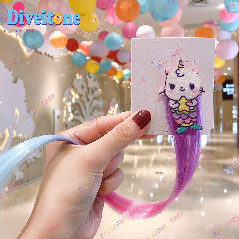 Colorful baby Cartoon Unicorn Hair Clip For Girls Wig Hairpin Kids Hair Accessories