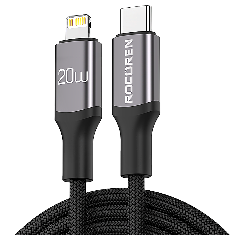 Rocoren PD 20W USB C ไปยังสายสำหรับ iPhone ไลท์นิ่ง14 13 12 Pro Max X XR Mini ชาร์จเร็ว Type C สายสายไอโฟน