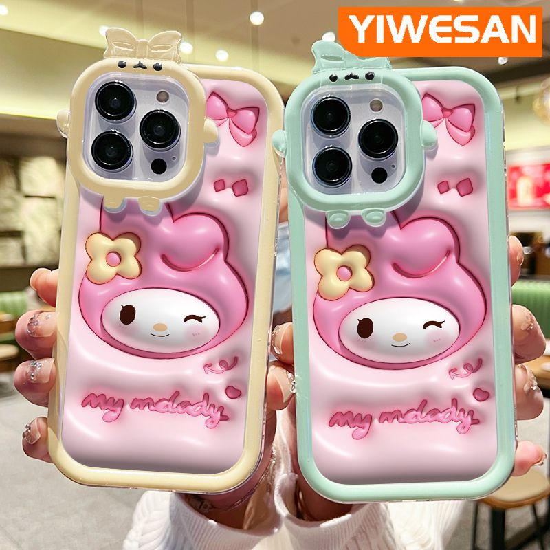 YIWESAN เคสสำหรับ iPhone X Xs Xr Xs Max 3D การ์ตูนรูปแบบเมโลดี้น่ารักซิลิโคนนิ่มเคสมือถือเลนส์กล้องถ่ายรูปเคสกันกระแทกเคสห่อหุ้มใสแบบใหม่