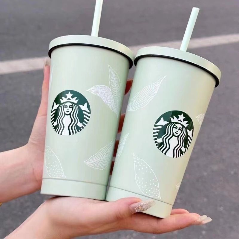 ตรงปก เกรดพรีเมียม Starbucks แก้วเก็บความเย็น สีเขียวมินท์ สแตนเลสแท้ 304 ขนาด 500 ml พร้อมหลอด เก็บอุณหภูมิเก็บร้อน-เย็น แก้วสแตนเลสสตาบัค