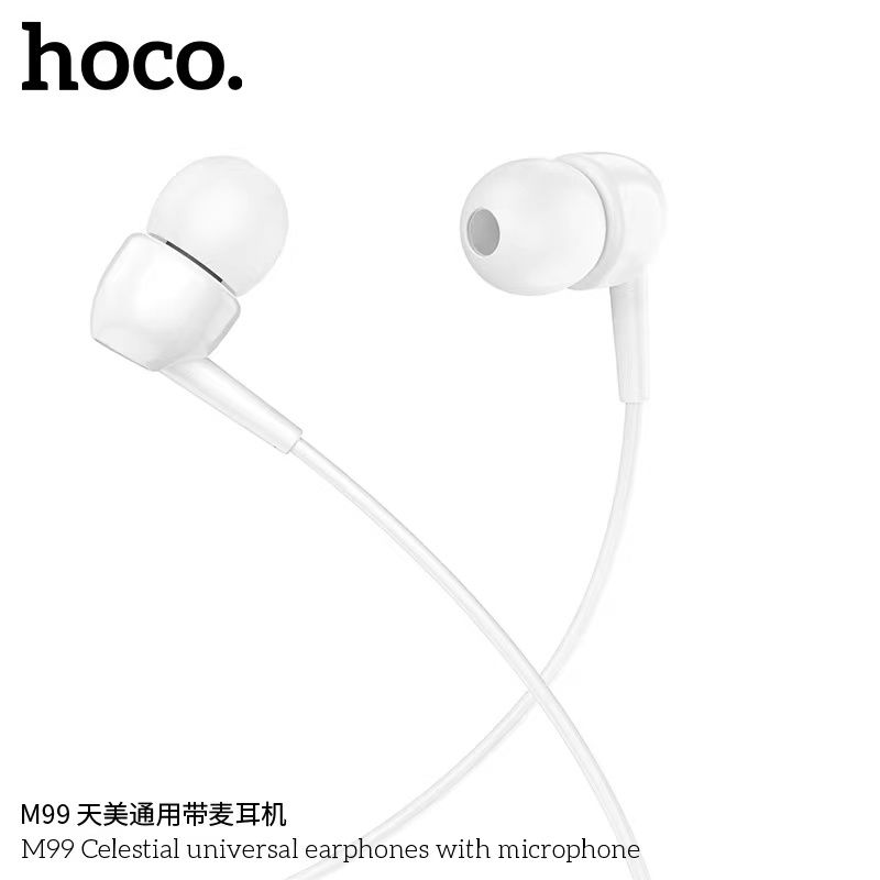 Hoco M99 หูฟัง​เเจ็ค​3.5mm หูฟังอเนกประสงค์ มีไมค์​ในตัว​ สายยาว1.2m ใหม่ล่าสุด​ แท้​100​%