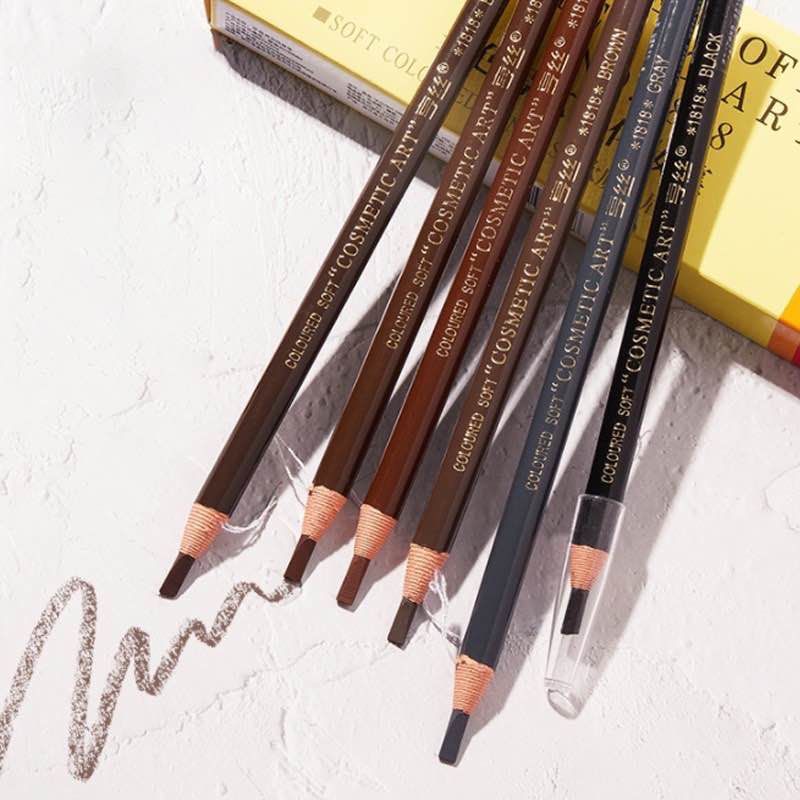 W-07🌟ดินสอเขียนคิ้วแบบดึง เขียนลื่น เนื้อเนียน ไม่ต้องเหลา Coloured Soft Cosmetic Art Eyebrow Pencil กันน้ํา ติดทนนาน