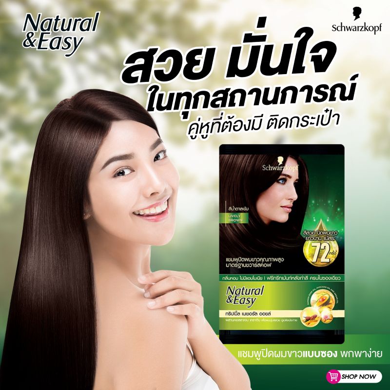 Schwarzkopf Natural & Easy Hair Color Shampoo Lively Brown