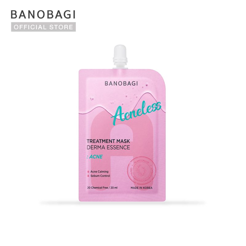 BANOBAGI Treatment Mask Derma Essence - Acneless มาสก์น้ำตบ สูตรสิว สิวหายไว ไม่ทิ้งรอย (1 pc.)