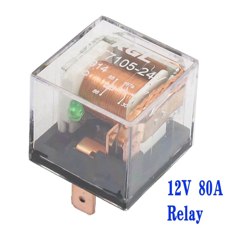 DIYMORE 12V 5Pin 80A  รีเลย์ยานยนต์กันน้ำ 1no 1nc spdt 5 pins ไฟแสดงสถานะสีเขียวสําหรับติดรถยนต์รถบรรทุก