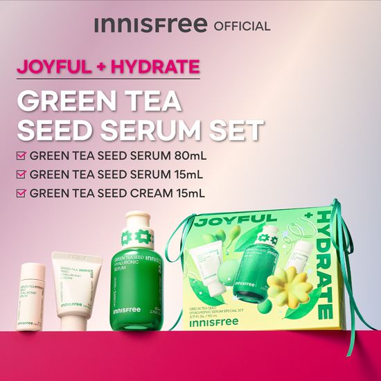 Innisfree Green tea seed hyaluronic serum 80ml อินนิสฟรี กรีนที เซรั่ม 80มล. เซรั่มให้ความชุ่มชื้นสำหรับทุกสภาพผิว