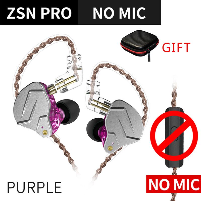 KZ ZSN Pro 1BA + 1DD HYBRID HIFIโลหะหูฟังแบบIn-earหูฟังเสียงเบสหูฟังสปอร์ตการตัดเสียงรบกวนไมโครโฟนสวมศีรษะหรือไมโครโฟนกรณีKZ Zst Pro zsx ZS10 PRO