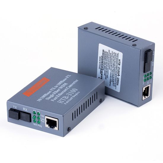 Monqiqi Gigabit Media Converter 0 MBPS HTB-GS-03 (2 ตัว A และ B) Fiber Optic 20KM Single-mode Single-fiber WDM RJ45 FTTH มีเดีย คอนเวอร์เตอร์