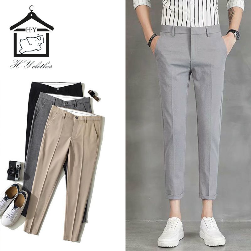 H·Y clothes Fashion Slacks Pants Men  กางเกงผู้ชาย กางเกงสแล็คชาย กางเกง ส่วนชาย กางเกงเกาหลีชาย กางเกงผู้ชาย ผ้าฝ้ายยืด กางเกงขายาวชาย