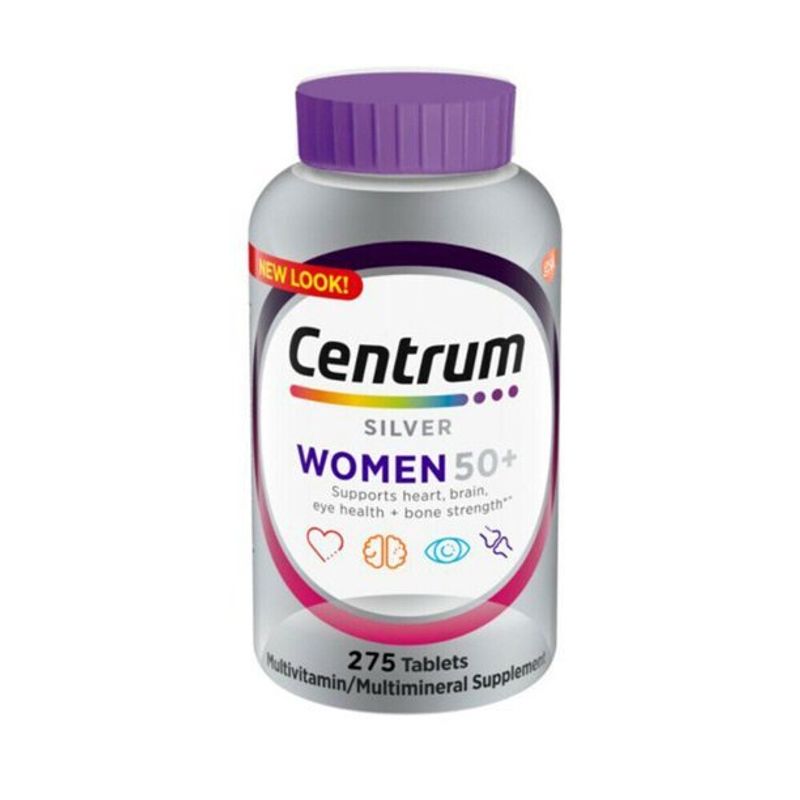 Centrum Silver Women Multivitamin 275 Tablet Age 50+ Multimineral ผู้หญิง วิตามิน อาหารเสริมหลายชั้น 275 เม็ด