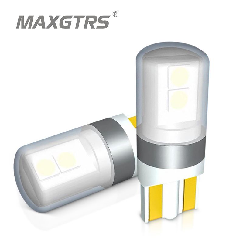 Maxgtrs หลอดไฟ T10 LED W5W 12V 3030 ชิป 6000K สีขาว สําหรับติดด้านข้างรถยนต์ 2 ชิ้น