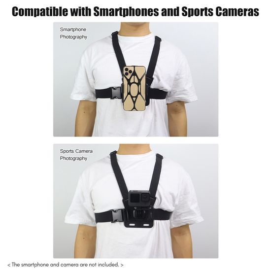 คลิปสายคล้องหน้าอก สำหรับ Camera GoPro Hero Chest Mount Strap สายรัดหน้าอกสำหรับโทรศัพท์มือถือ สายคาดหน้าอก สายรัดหน้าอก