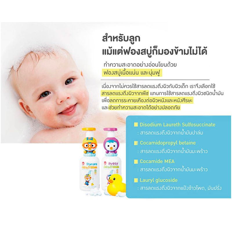 ( ซื้อ 2 ชิ้น 430.-) Pororo & Petty Figure All in 1 Wash