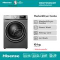 Hisense เครื่องซักผ้าและอบผ้า ฝาหน้า สีเทา รุ่น WDQY1014EVJMT ความจุ ซัก10 กก. ความจุอบ 6 กก.