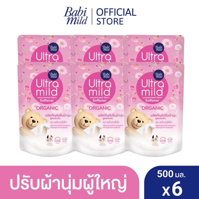 อัลตร้ามายด์ น้ำยาปรับผ้านุ่ม โซอะดอราเบิล (ชมพู) 500 มล. x6 / Ultra Mild Fabric Softener So Adorable (Pink) 500ml x6